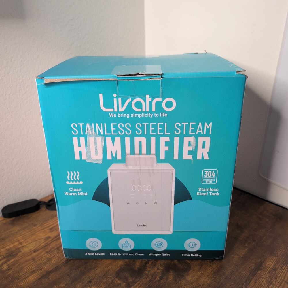 Livatro 3L Stainless Steel Warm Mist Humidifier Easy Clean New